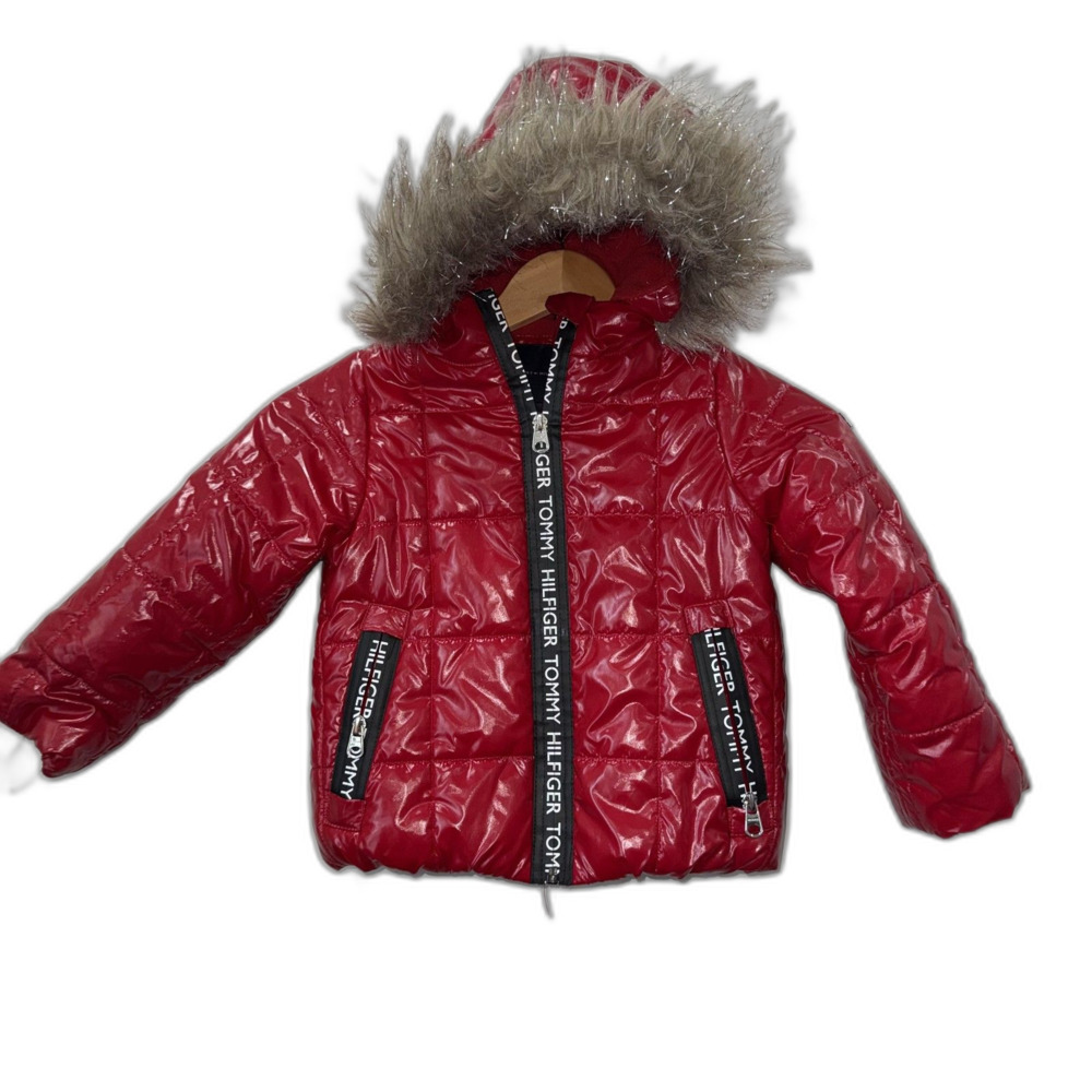Tommy Hilfiger Jacket With Fur Hood Toddler Girls Size 4 !